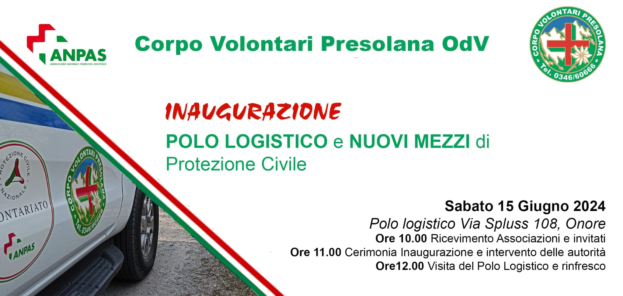 Inaugurazione Polo Logistico e nuovi mezzi Protezione Civile